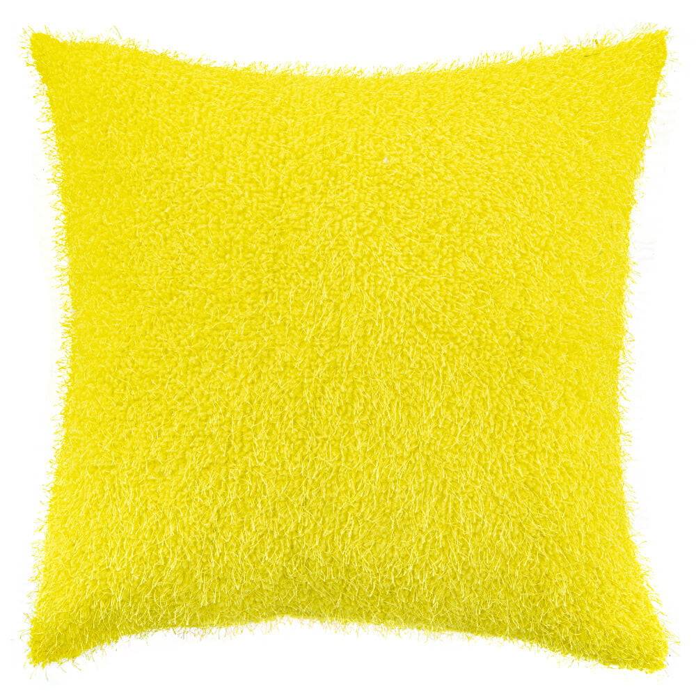 Capa de Almofada Texturizada Pelucia Amarelo 45cm x 45cm