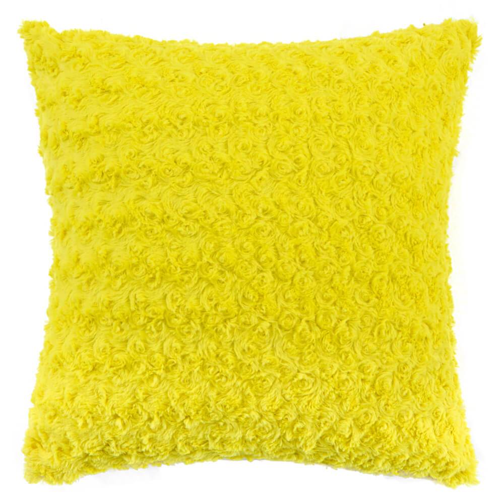 Capa de Almofada Texturizada Rosas Amarelo 45cm x 45cm