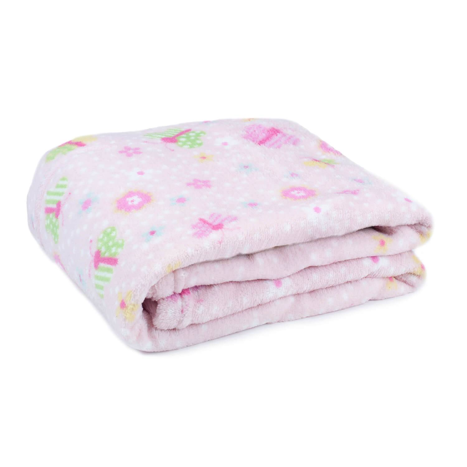 Cobertor Baby Fleece para Berço Antialérgico 90cm x 110cm  Borboletas