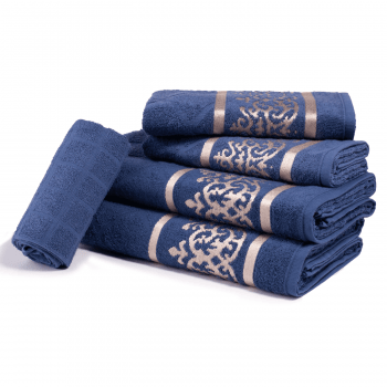 Jogo de Toalhas 5 peças 100% algodão Dubai - Azul