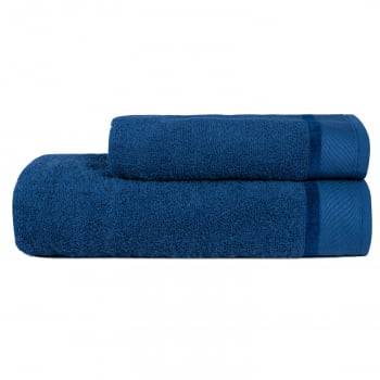Jogo Toalhas Banho 2 Peças Eleganz 100% algodão  Azul Marinho
