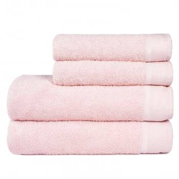 Jogo Toalhas Banho 4 Peças Eleganz 100% algodão  Rosa