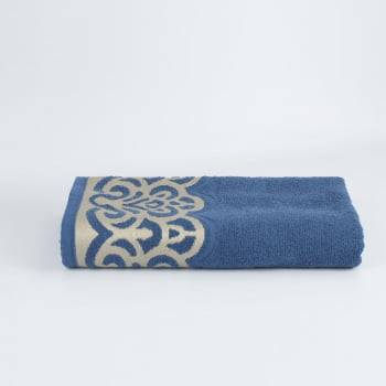 Toalha Banho Jacquard Azul Donatella 100% algodão - LM