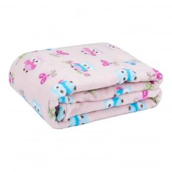 Cobertor Baby Fleece para Berço Antialérgico 90cm x 110cm  Corujinha
