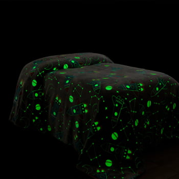 Manta Infantil Solteiro Microfibra Soft Brilha no Escuro - Space