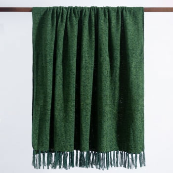 Manta De Sofá Artesanal Chenile 1,20m x 1,80m Verde Musgo